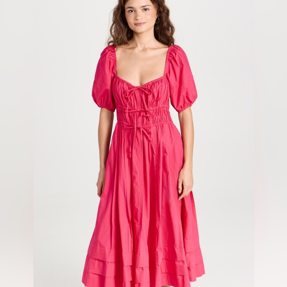 NWHT Ulla Johnson Palma Peasant Midi-Dress - Picture 4 of 4